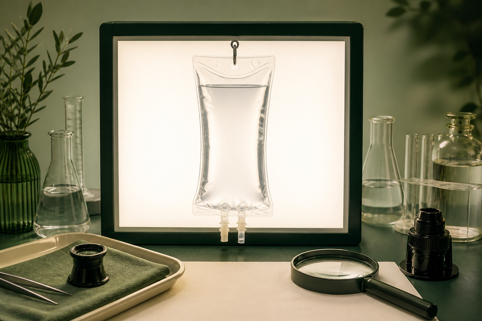 输液容器质量观察创意画面