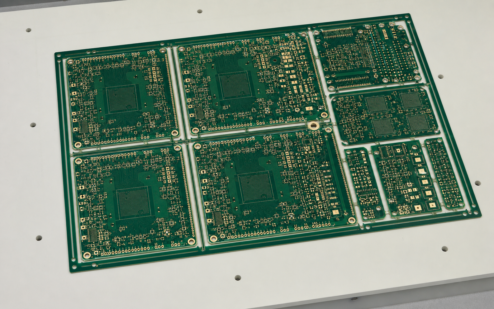 多块HDI与中高技术印制电路板组成拼板的创意画面