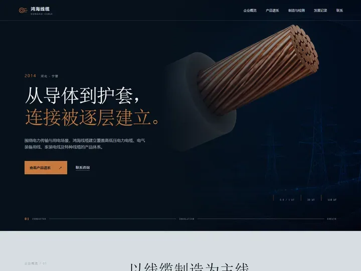 鸿海线缆有限公司网站首页缩略图