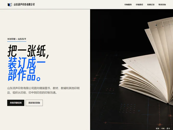 山东润声印务有限公司网站首页缩略图